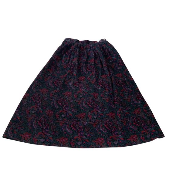 L.L. Bean Dresses & Skirts - LL Bean Womens Vintage 90s Corduroy Paisley Midi Skirt 10 Cottagecore Pleated